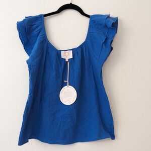Victoria Dunn Lounge Flutter Sleeve Shirt